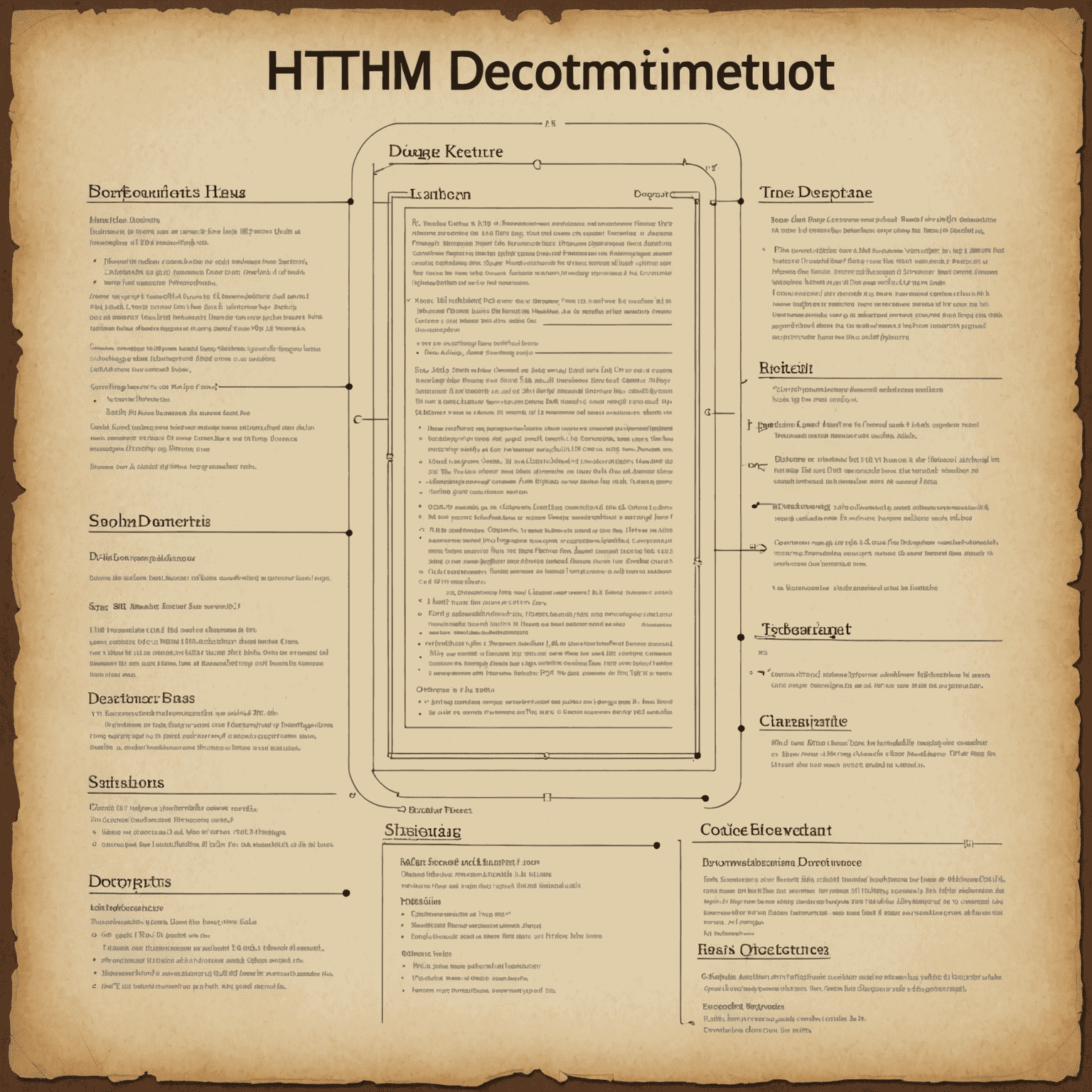 Diagrama mostrando la estructura básica de un documento HTML, incluyendo las etiquetas DOCTYPE, html, head y body