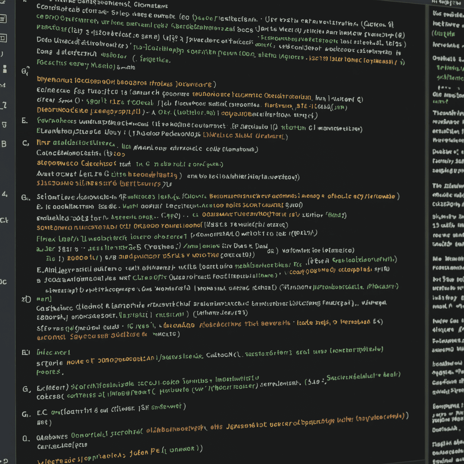 Imagen que muestra código JavaScript con conceptos fundamentales resaltados, como variables, funciones y objetos, sobre un fondo de editor de código oscuro